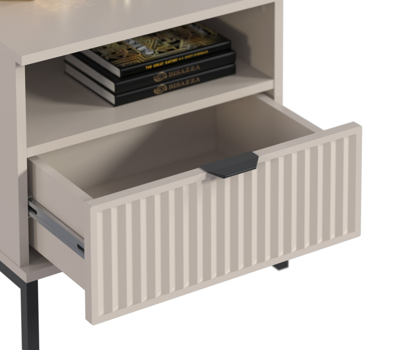 Прикроватные тумбы, Тумба прикроватная Турин СБ-3575 Кашемир серый/МДФ Кашемир