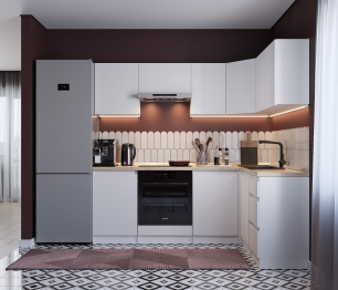 Кухонный гарнитур Леон угловой 210х140 см, белый