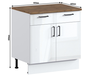 Берн стол 1 ящ, 2 дв, 80х86 см