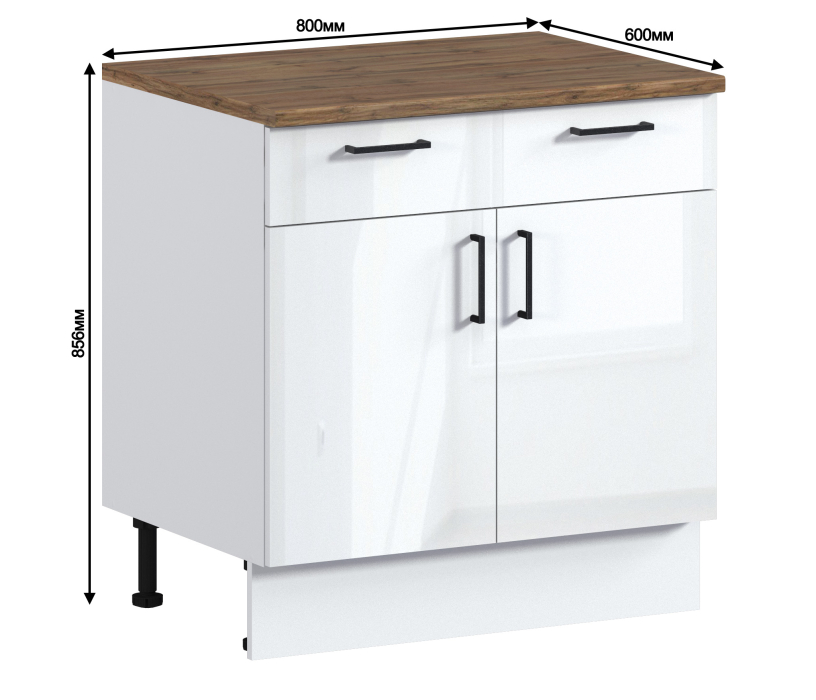 БЕРН, Берн стол 1 ящ, 2 дв, 80х86 см