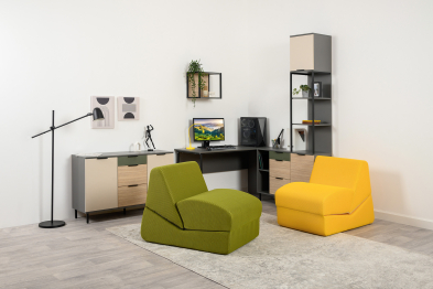 Комод Марвэл 16.234.02, темно-серый, сатин, плэйн, дымчатый зеленый