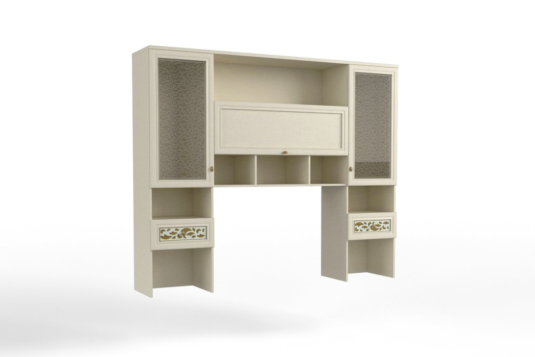 Настенные полки, Секция для ТВ TWIST СТВ-02 (стекло матовое), твист, золото