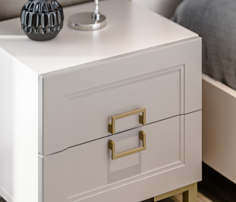 Прикроватные тумбы, Тумба Ассоль СБ-3436 Кашемир серый/МДФ Кашемир