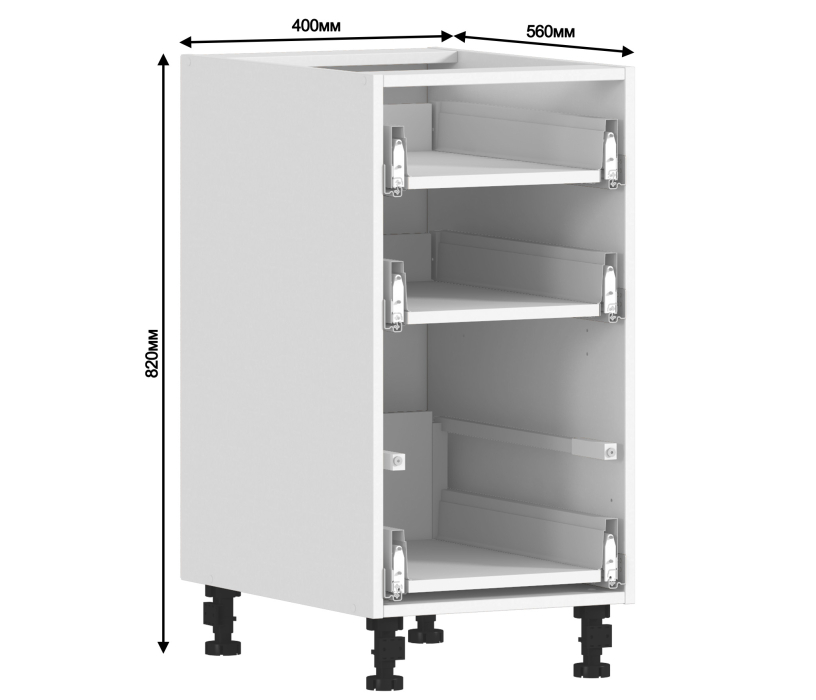 Корпус, Регина корпус для стола 3 ящ 40х82 см