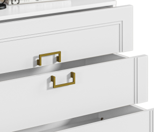 Комод Ассоль СБ-3434 Белый/МДФ Белый