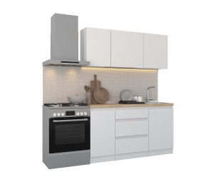 Кухонный гарнитур Леон прямой 150 см, белый