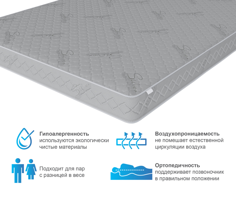 Кровати 90 см, Леон/Бруклин СБ-3366 Кровать с матрасом Сити - Бормио 900*2000
