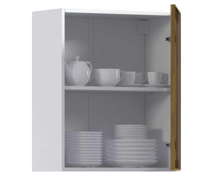 Навесные, Навесной шкаф Регина РП-60 (Белый/Витрина Золото)
