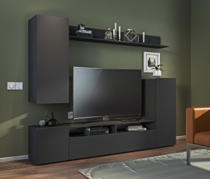 Стенка Медея СБ-3389 Диамант серый