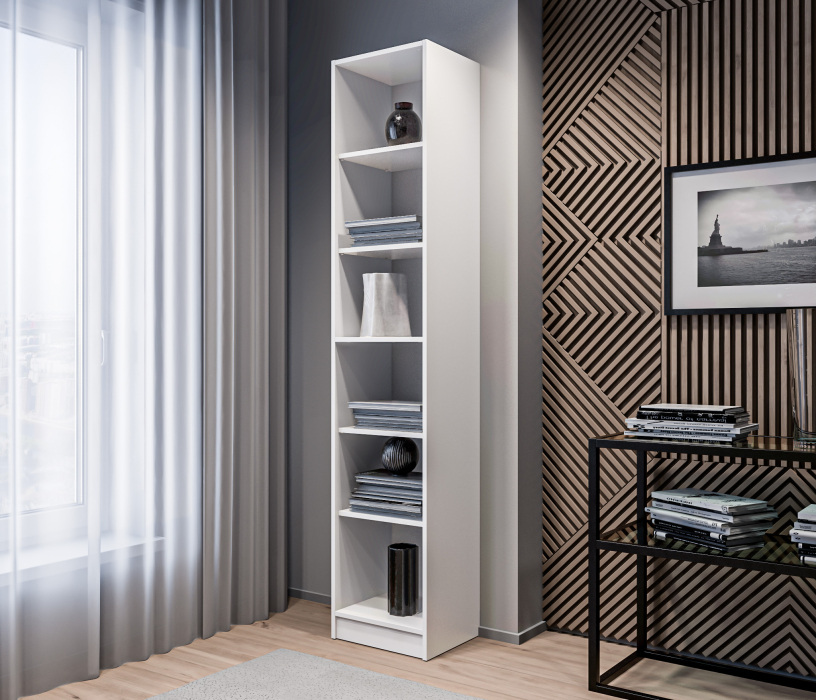 Стеллажи, Стеллаж Твин СБ-3372 Белый