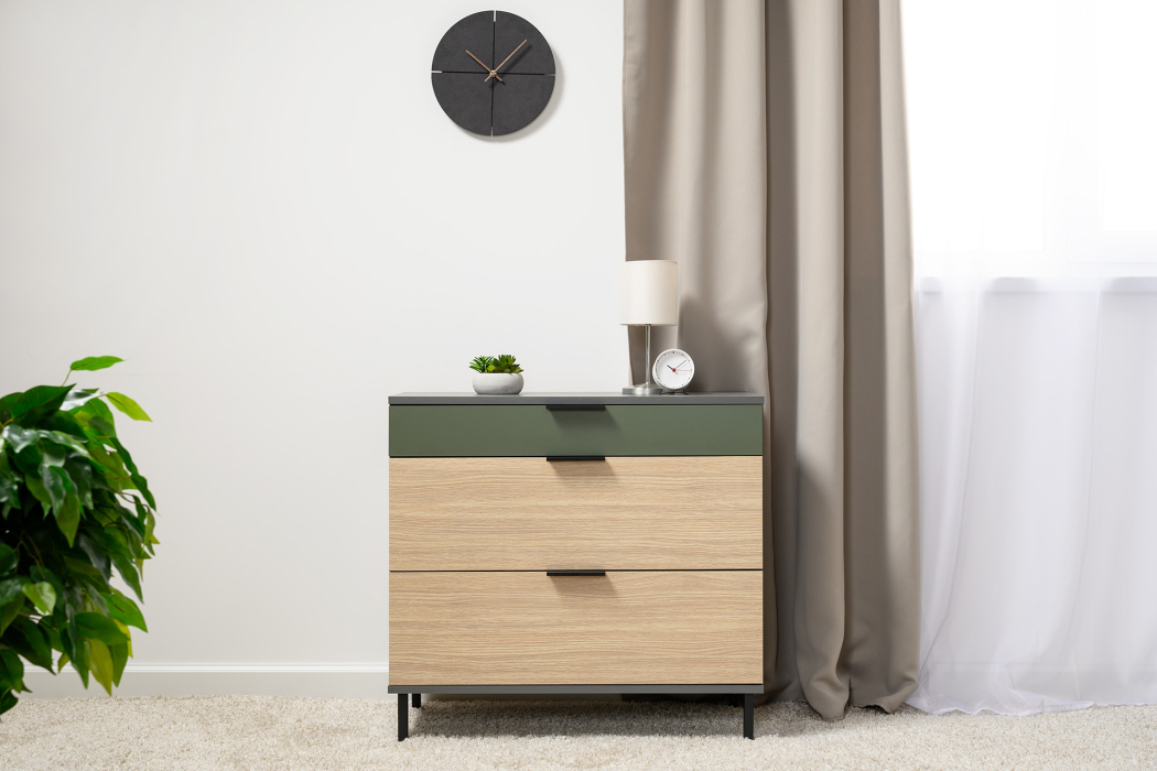 Детские комоды, Комод Марвэл 16.234.03, темно-серый, плэйн, дымчатый зеленый