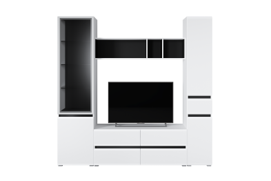 Полка Сидней 15.57, белый премиум, черный