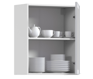 Регина РП-60 Полка Белый/Витрина алюминий Белый глянец/стекло Сатин