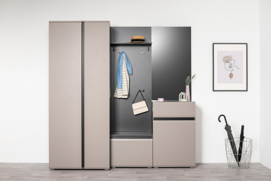 Шкаф двустворчатый Сидней 16.367.02, антрацит, веллюто капучино