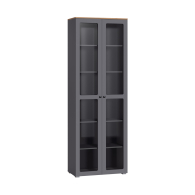 , Шкаф-витрина Остин 16.394.02, серый графит, дуб золотой крафт