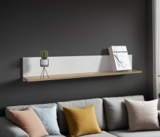 Настенные полки, Полка Монтана СБ-3558 Белый Альпийский,Дуб Гамильтон