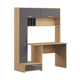 Стол письменный Лайт 03.243 Н, гикори рокфорд натуральный, темно-серый