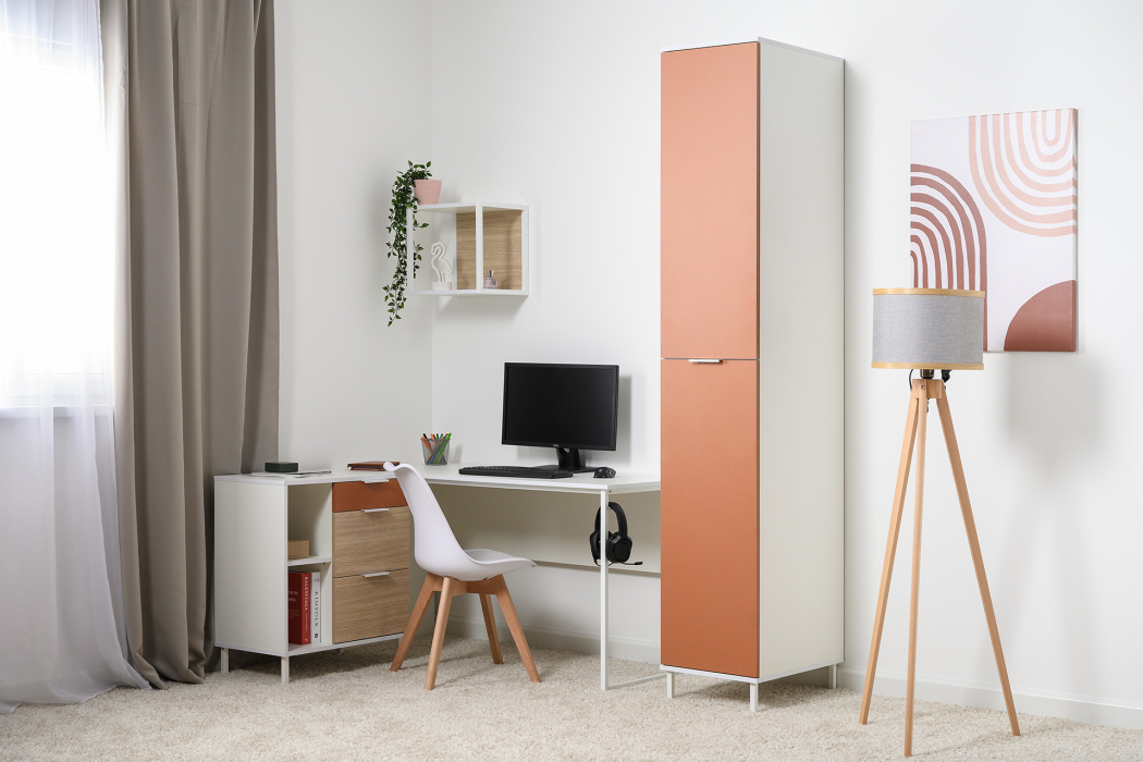 Шкафы двухстворчатые, Шкаф-пенал Марвэл 16.316.02, белый, безмолвная пустыня