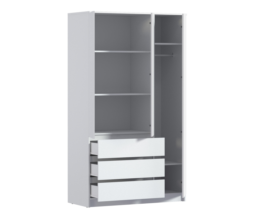 Шкафы распашные, Шкаф 3 дверный с ящиками Леон СБ-3363