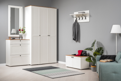 Шкаф Остин 13.224, белая шагрень, дуб золотой крафт