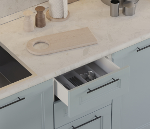 Кухонный гарнитур Регина Белый/МДФ Modern Серый 1,5 м