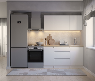 Кухонный гарнитур Леон прямой 150 см, белый